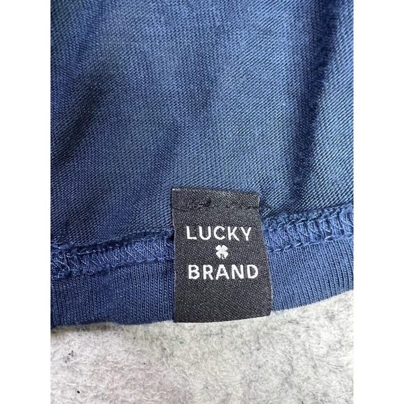 Lucky Brand Henley Shirt Mens Small Blue Venice Burnout Soft Long Sleeve Tee - Picture 4 of 8